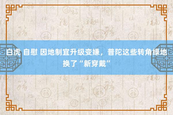 白虎 自慰 因地制宜升级变嫌，普陀这些转角绿地换了“新穿戴”